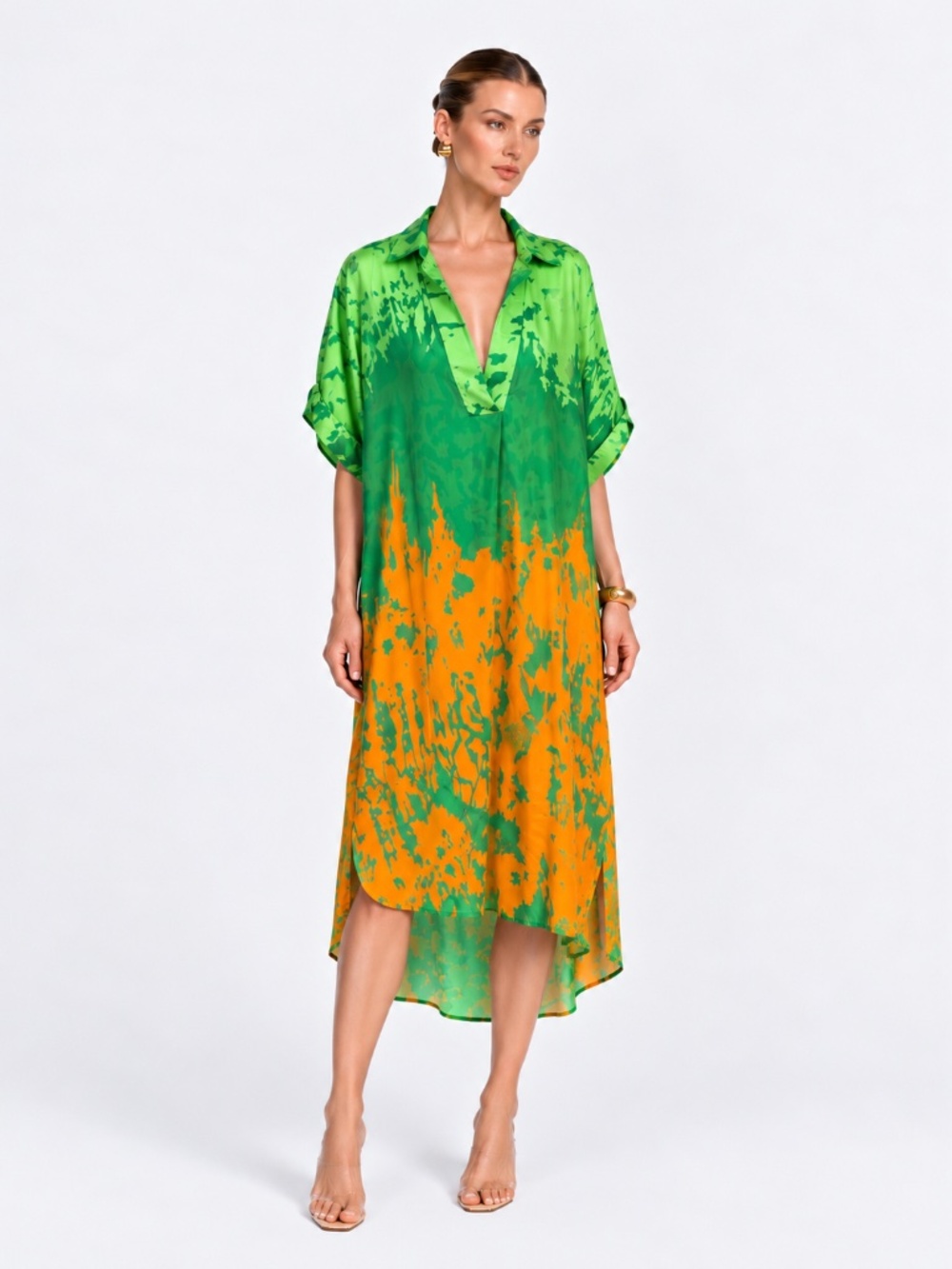 NWT Jaki London Jasmine Silk Midi Dress Made in Italy